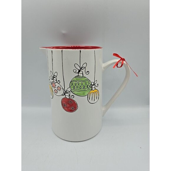 Spectrum Designz Ceramic Pitcher Christmas Ornaments Paint Stoneware 52 oz. New - Picture 2 of 9